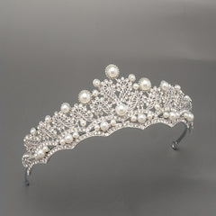Bridal Tiara Headband Faux Pearl Rhinestone Crown