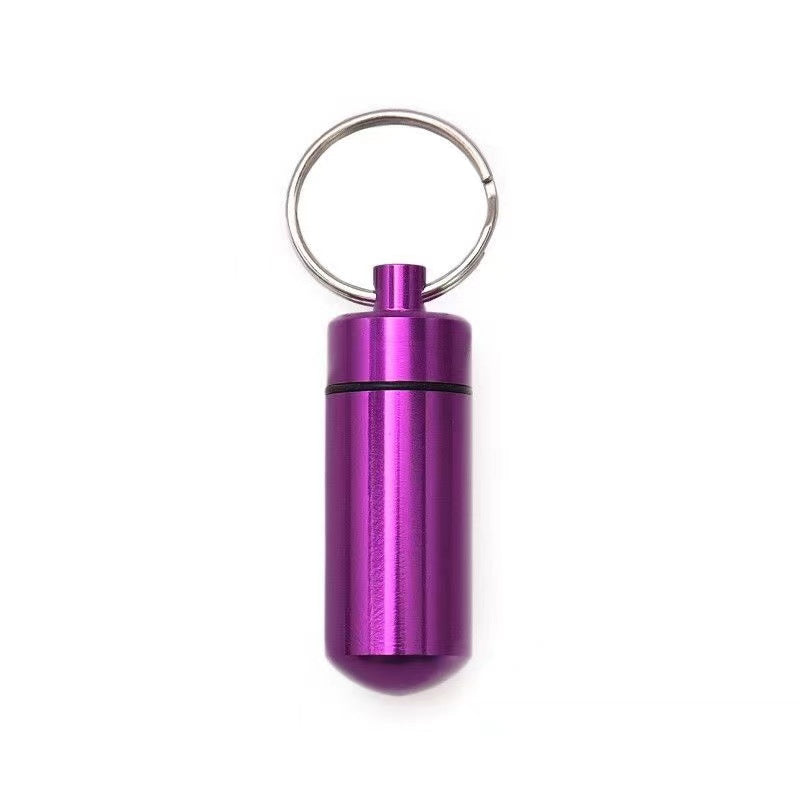 Portable Waterproof Pill Box Keychain for Emergency Medicine and Travel