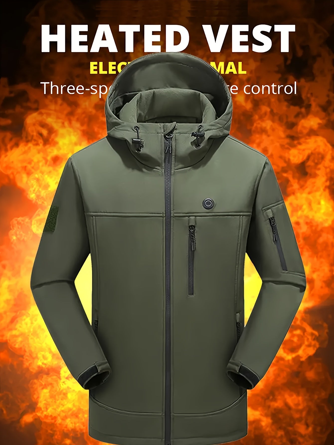 Men's Smart Heating Jacket Waterproof Windproof Coat