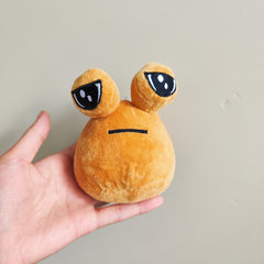 Small My Pet Alien Pou Plush Toy Light Brown Stuffed Plushie