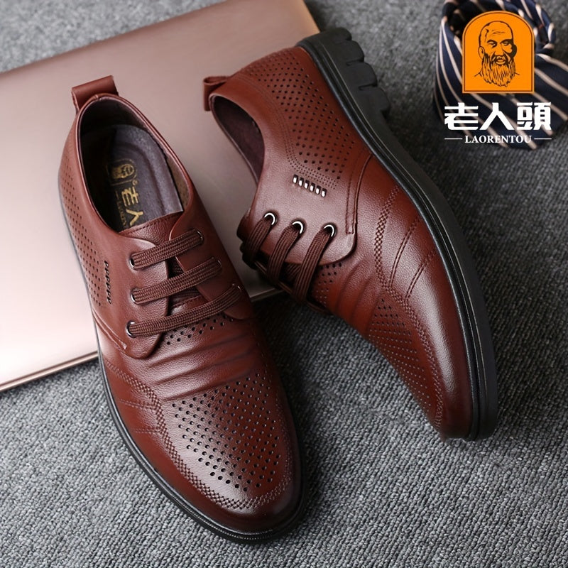 Men's Pointed Toe Oxford Shoes Hollow Out Dress Shoes