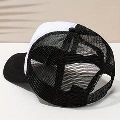 Fish Bone Print Trucker Hat Unisex Hip Hop Breathable Mesh Baseball Cap