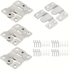 Flush Mount Bracket Set Stainless Steel for Mirror Photo Shelf Cabinet