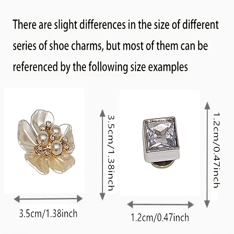 18pcs Rhinestone Flower Shoe Buckle Set for Party Favor