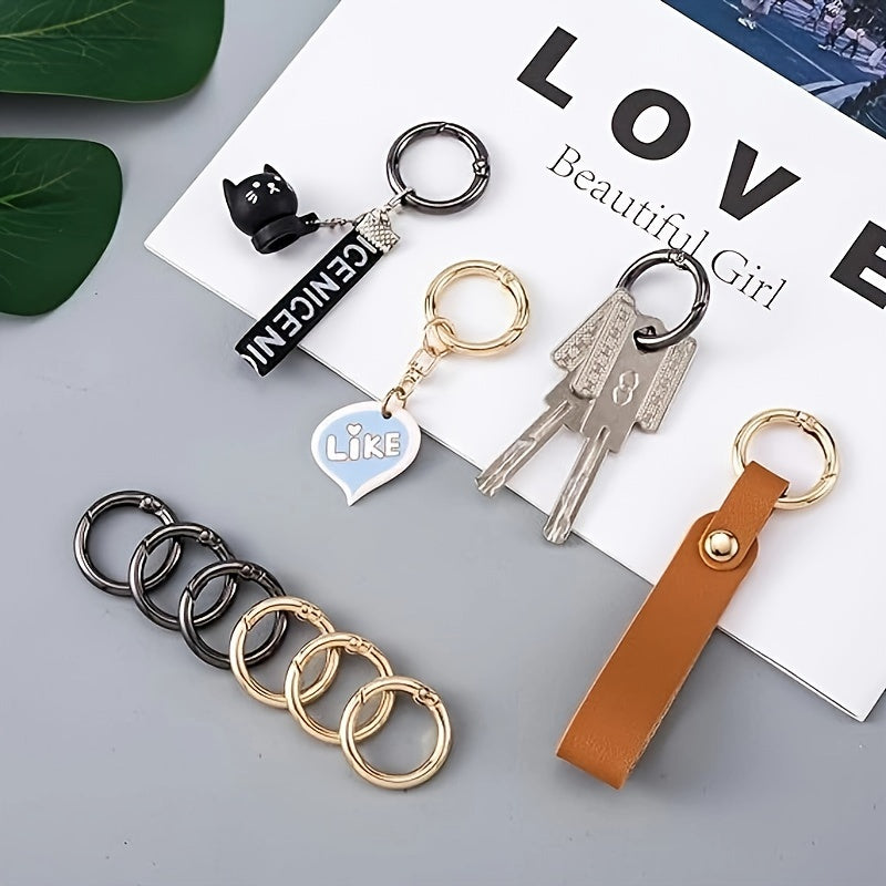 8pcs Spring O-Ring Alloy Buckle Portable Hook Clip Keyring DIY Accessories
