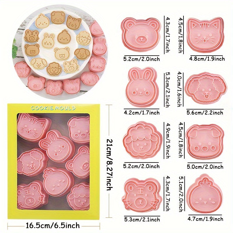 8pcs Mini Dog Mold Cookie Cutters Pastry Baking Accessories