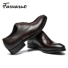 FARWARWO Men's Oxford Shoes Pointed Toe Comfortable Dress Shoes