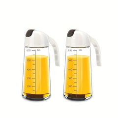 2pcs Glass Dispenser Bottle BPA Leak-proof Pot Storage Seasoning Vinegar