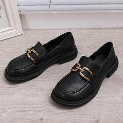 Women's Chain Decor Loafers Slip On Professional Shoes