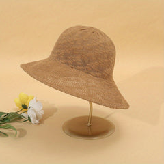 Hollow Crochet Casual Sun Hat Breathable Solid Bucket Hat Lightweight Travel