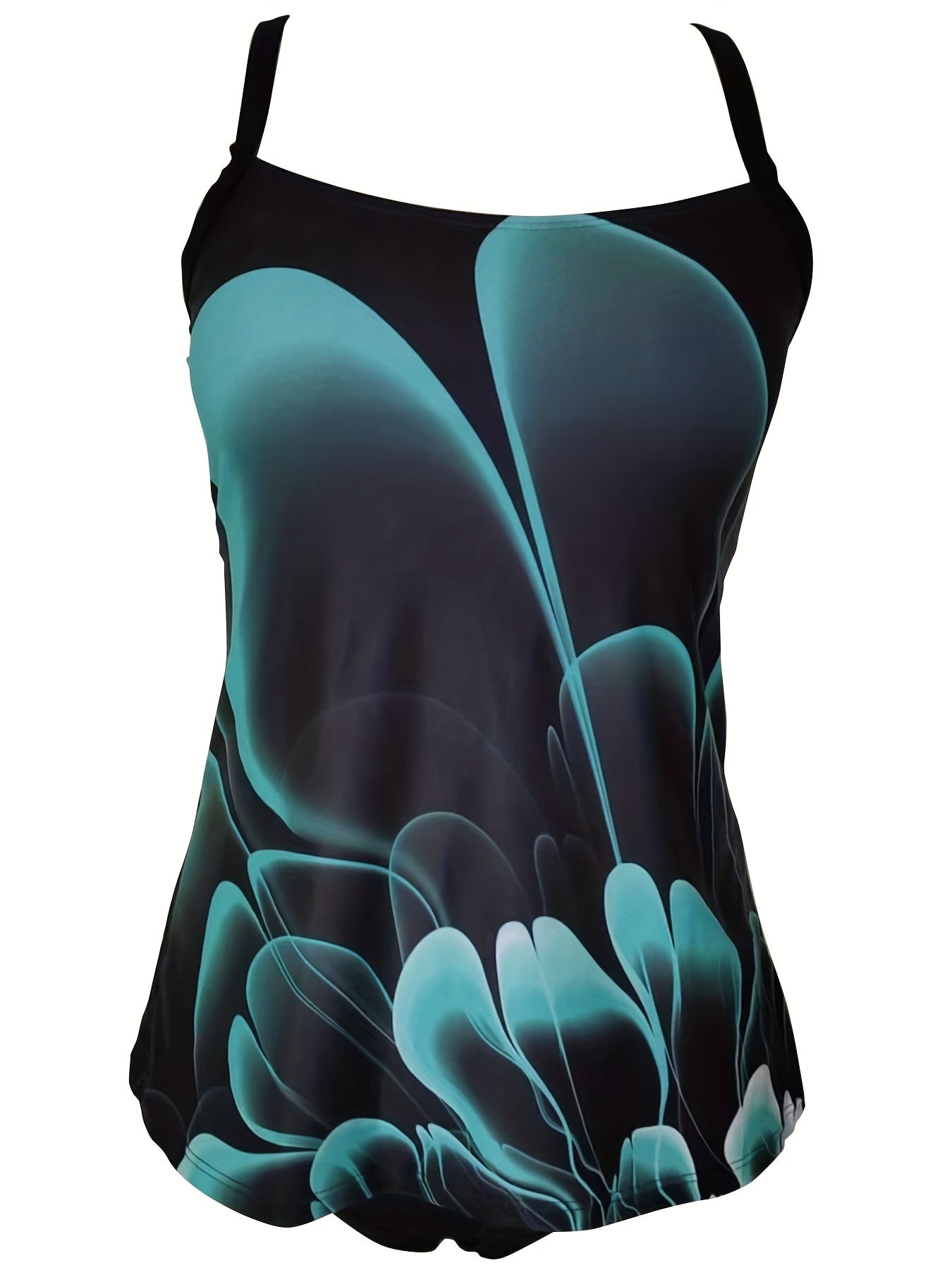 Floral Tankini Set Square Neck Cami Top & Panty Swimsuit Two Piece Set