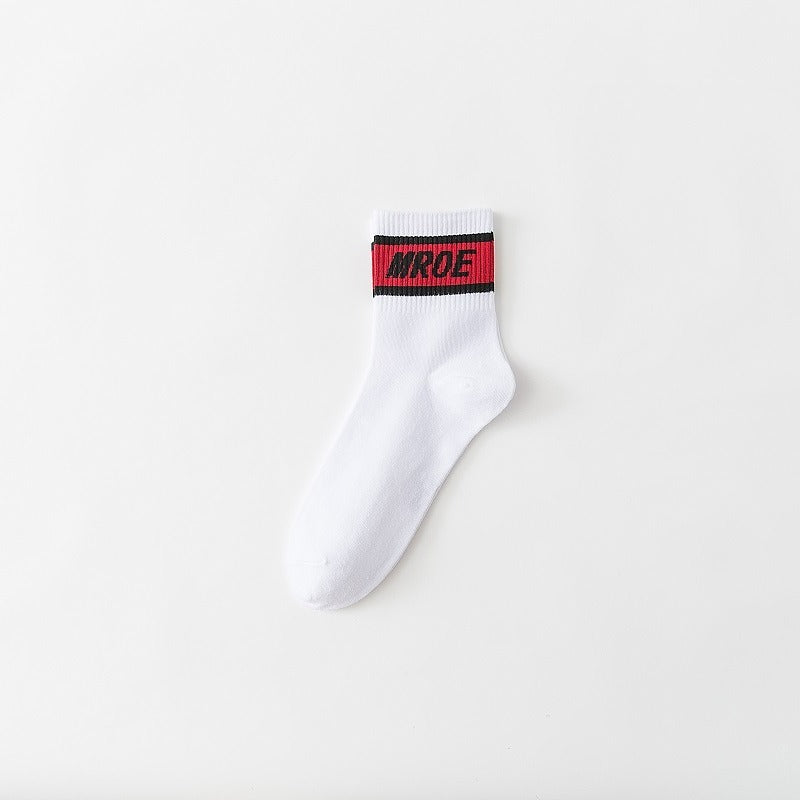 4 Pairs Women's Letter Print Mid Tube Socks