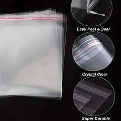 100pcs Transparent Self Adhesive Bags for Jewelry Storage