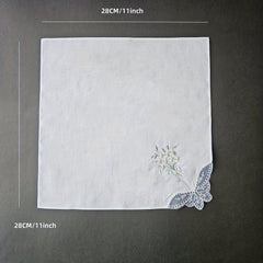 3pcs Flower Embroidered Handkerchief Wedding Supplies