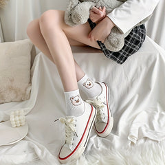 5 Pairs Cute Cartoon Print Socks Soft Mid Tube Women's Stockings
