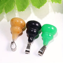 12 Assorted Crystal Gourd Pendants for Healing & Crafting