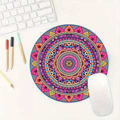 Floral Patterns Mouse Pad Round Non-slip Rubber Mouse Mat