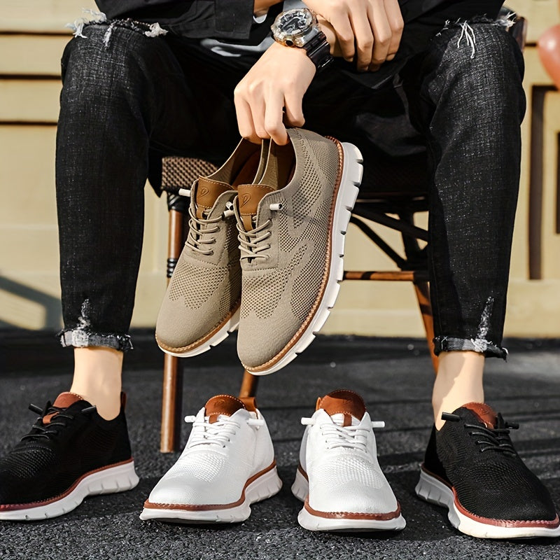 Men's Woven Walking Shoes Lightweight Business Outdoor Casual Shoes