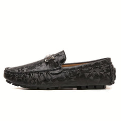 Men's Metallic Decor Moccasin Loafers Non-slip Slip-On Shoes