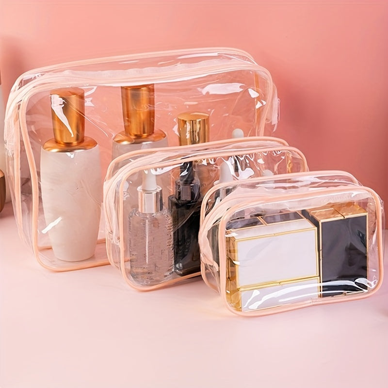 3Pcs Clear Toiletry Bags Portable Waterproof Travel Storage Bag