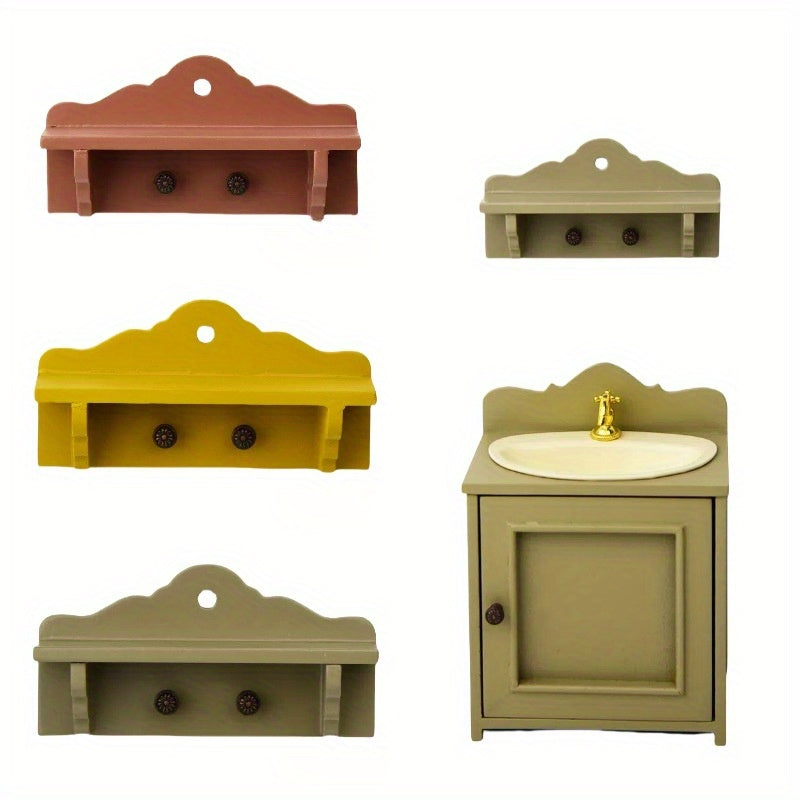 European Style Wooden Bathroom Wall Hangers Mini Shooting Props