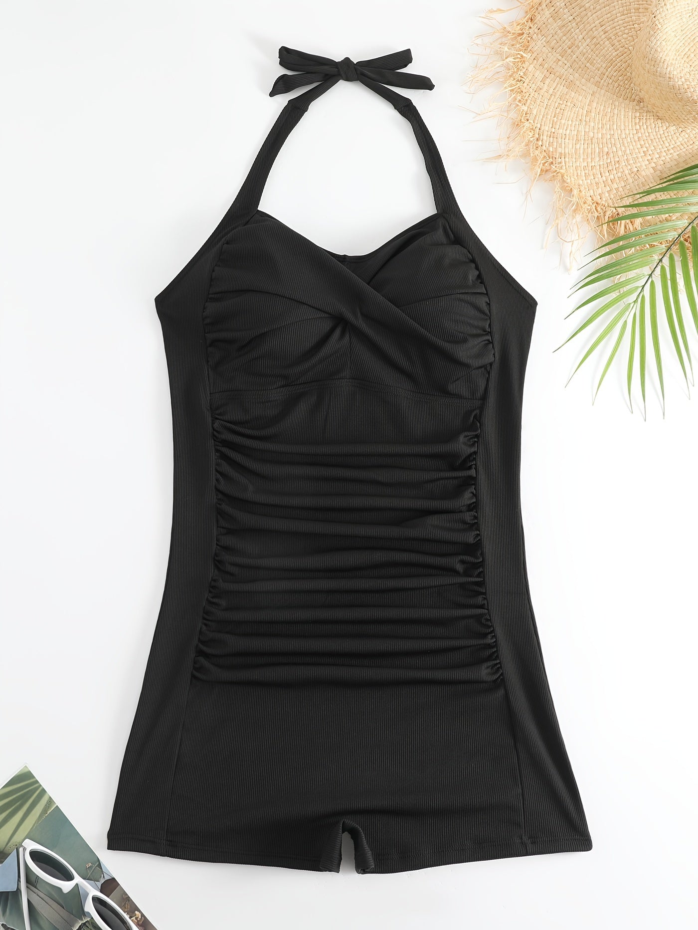  Modest Swimsuit Women's V Neck One Piece Bathing Suit