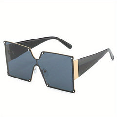 Oversized Square Sunglasses UV400 Metal Sun Shades