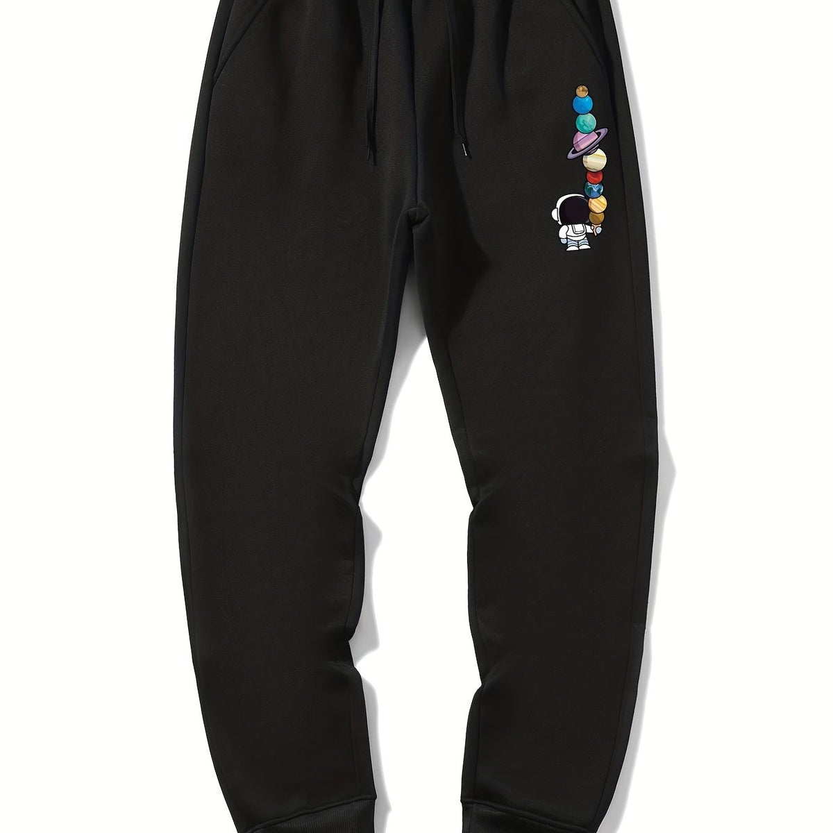 Astronaut Planet Print Men's Drawstring Sweatpants