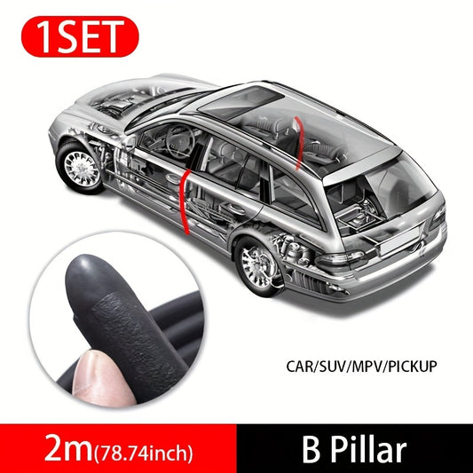 Car Door Edge Rubber Weatherstrip B Pillar Sealing Strips Windproof Protec