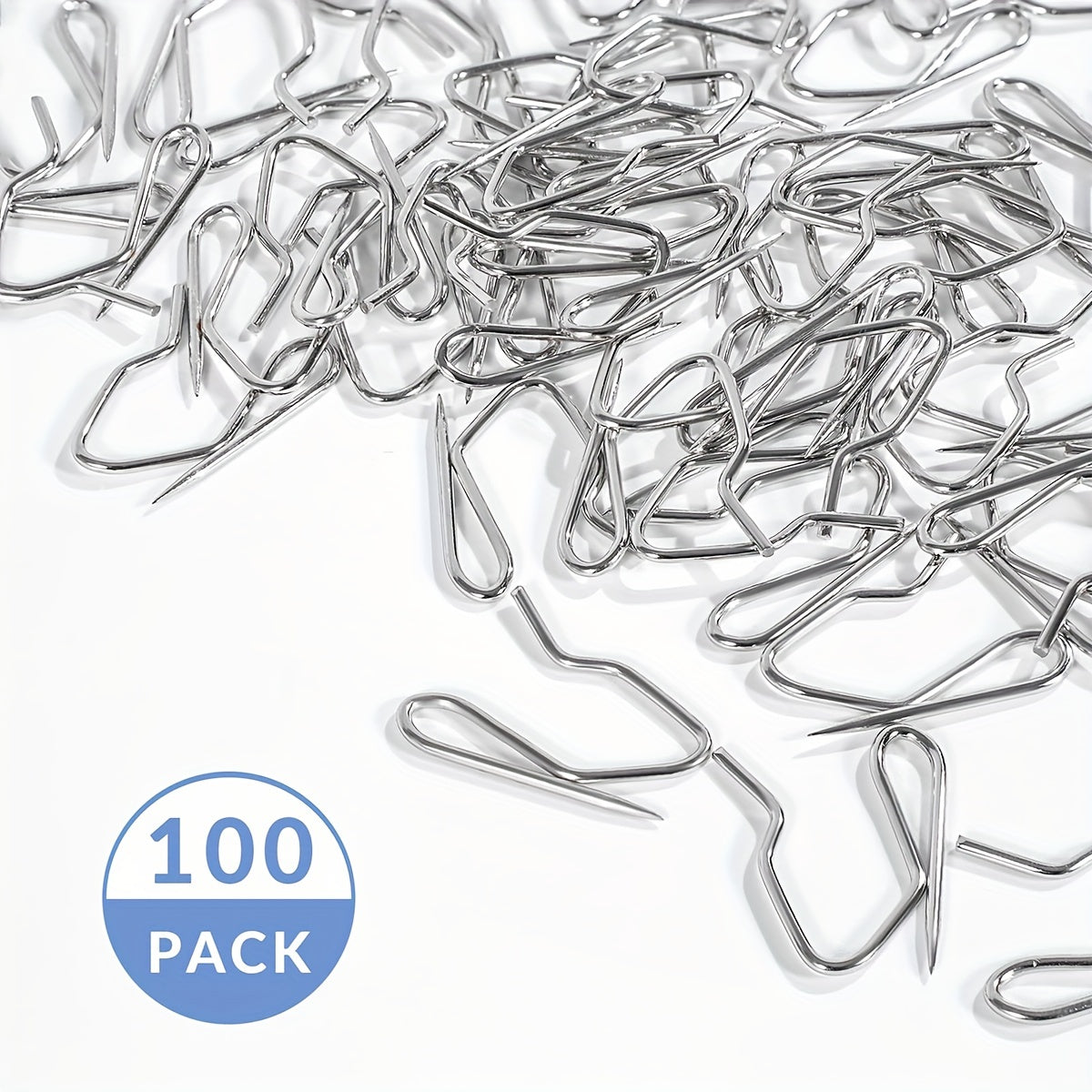 100pcs Stainless Steel Curtain Hooks for Drapes