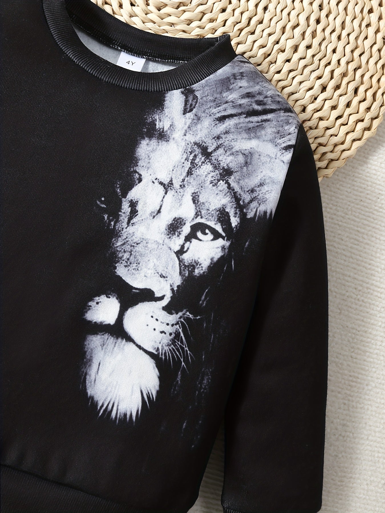 Lion 3D Pattern Kid's Sweatshirt Long Sleeve Top For Fall Winter