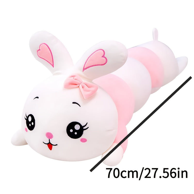 2pcs Long Plush Rabbit Pillow Stuffed Animals - Pastel Pink