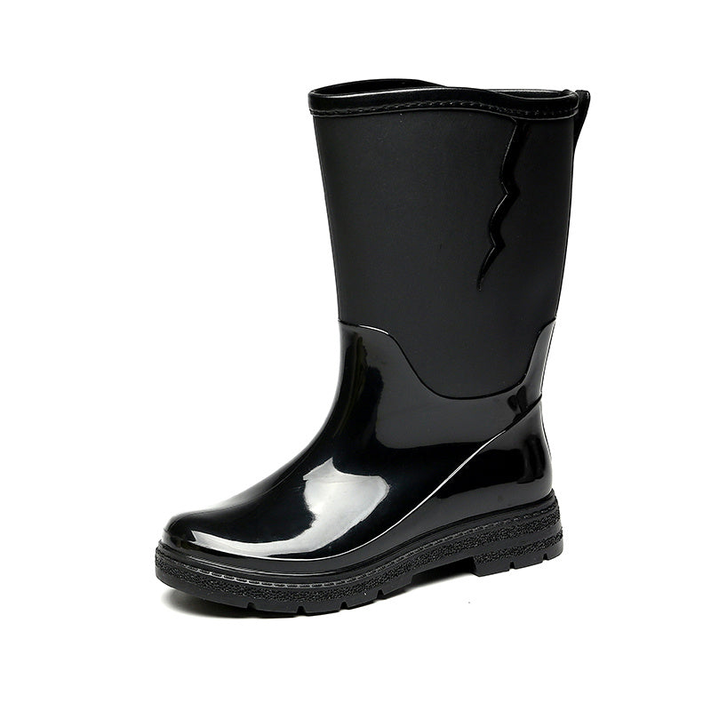 Women's Mid Calf Rain Boots Waterproof Non Slip Shoes
