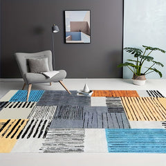 Colorful Checkered Large Area Carpet Non Slip Backing