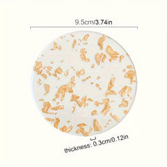 6 Pcs Golden Foil Acrylic Coaster Set Tea Cup Heat Resistant Pads