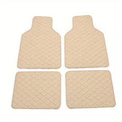 4pcs Waterproof Car Floor Mats Front & Rear Leather Car Carpet