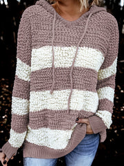  Colorblock Hooded Sweater Long Sleeve