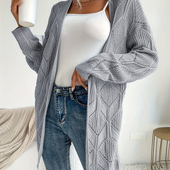  Solid Open Front Cardigan