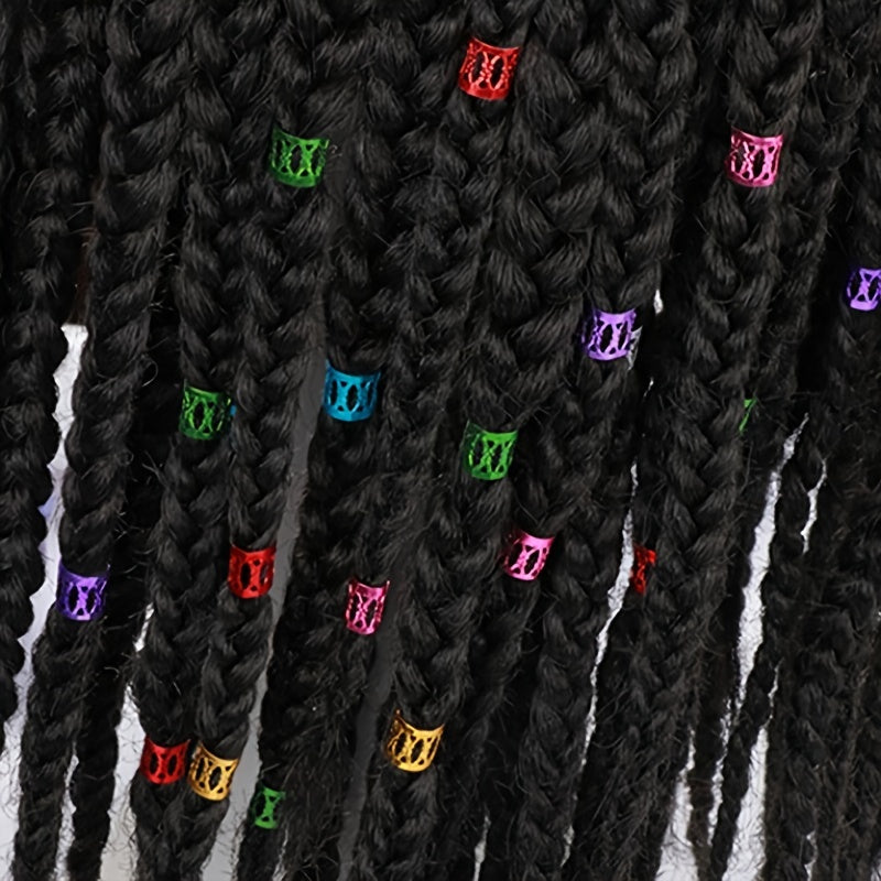 100pcs Colorful Adjustable Hair Clips for Braiding Dreadlock Rings