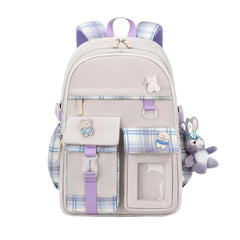 Girls Cartoon Animal Pattern Backpack Smooth Zipper School Bag