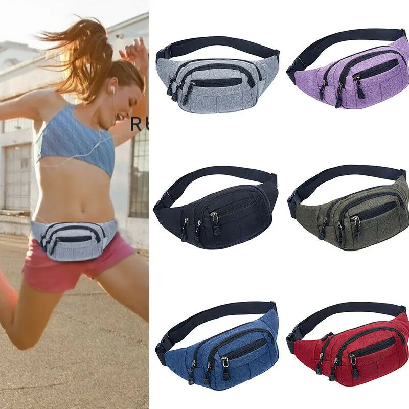Waterproof Travel Bum Bag Fanny Pack Waist Bag Zipped Outdoor