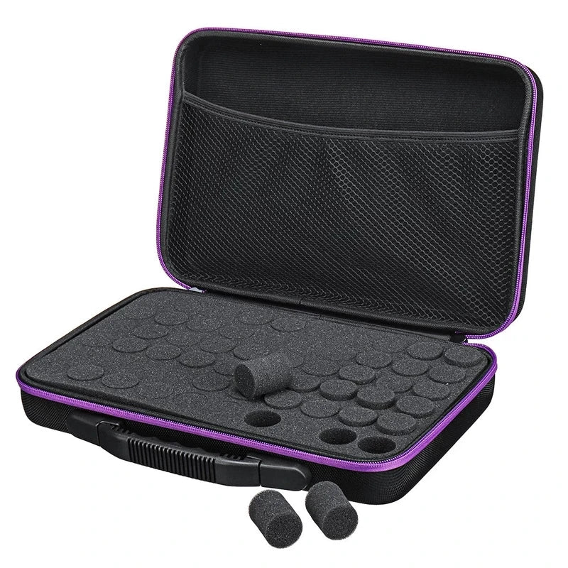 60-Bottle Essential Oil Perfume Case Travel Holder Nail Polish Bag