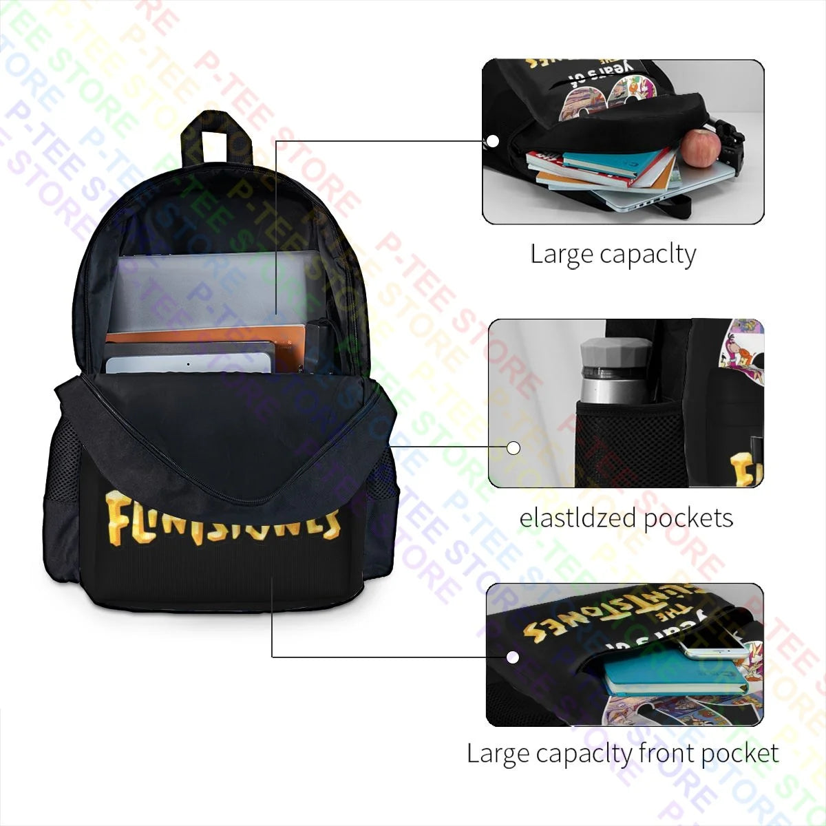 60 Years Of The Flintstone Large Capacity Backpack - Thank You For The Memories