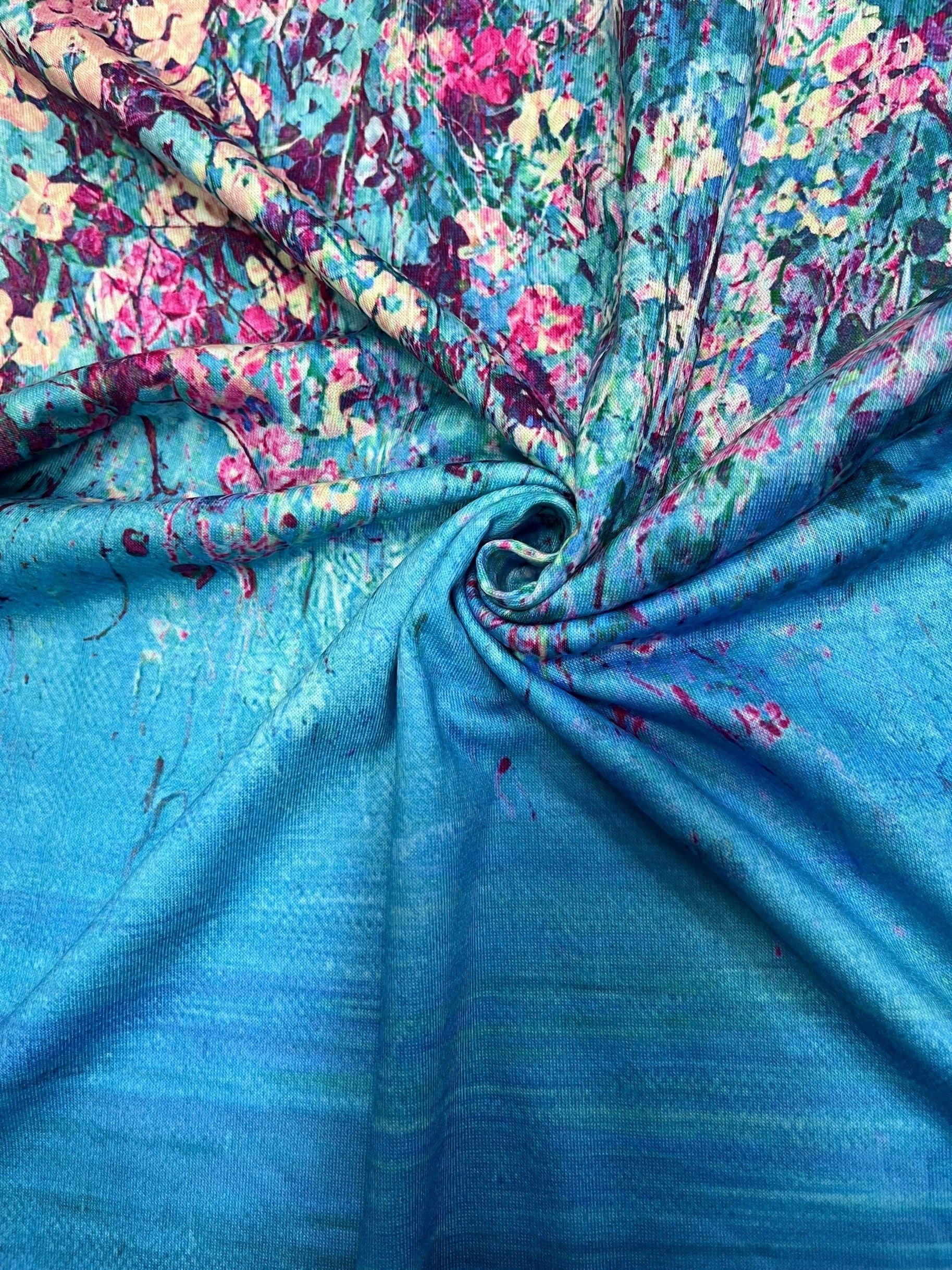  Floral Print V Neck Tank Top Medium Stretch