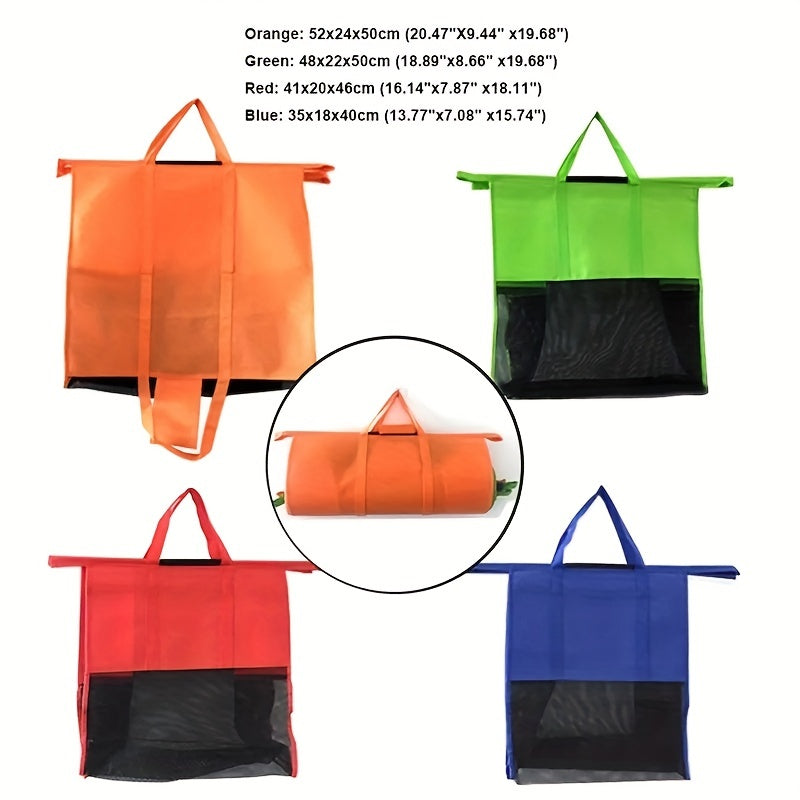 4 Reusable Grocery Bags Foldable Eco Friendly Shopping Totes
