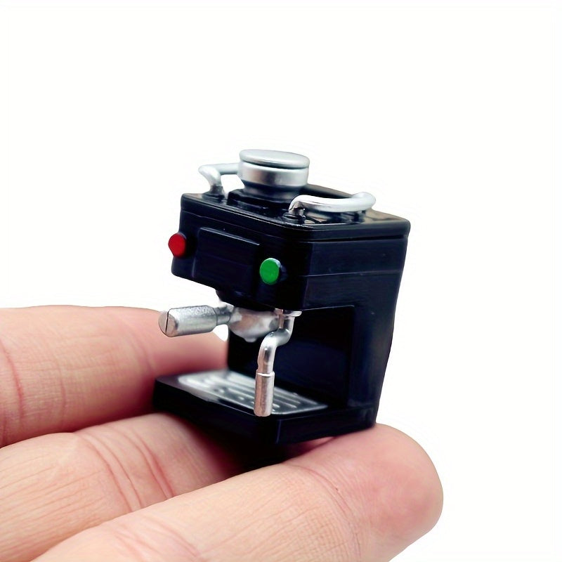 2pcs Mini Dollhouse Coffee Machine, DIY Kitchen Decor Accessory