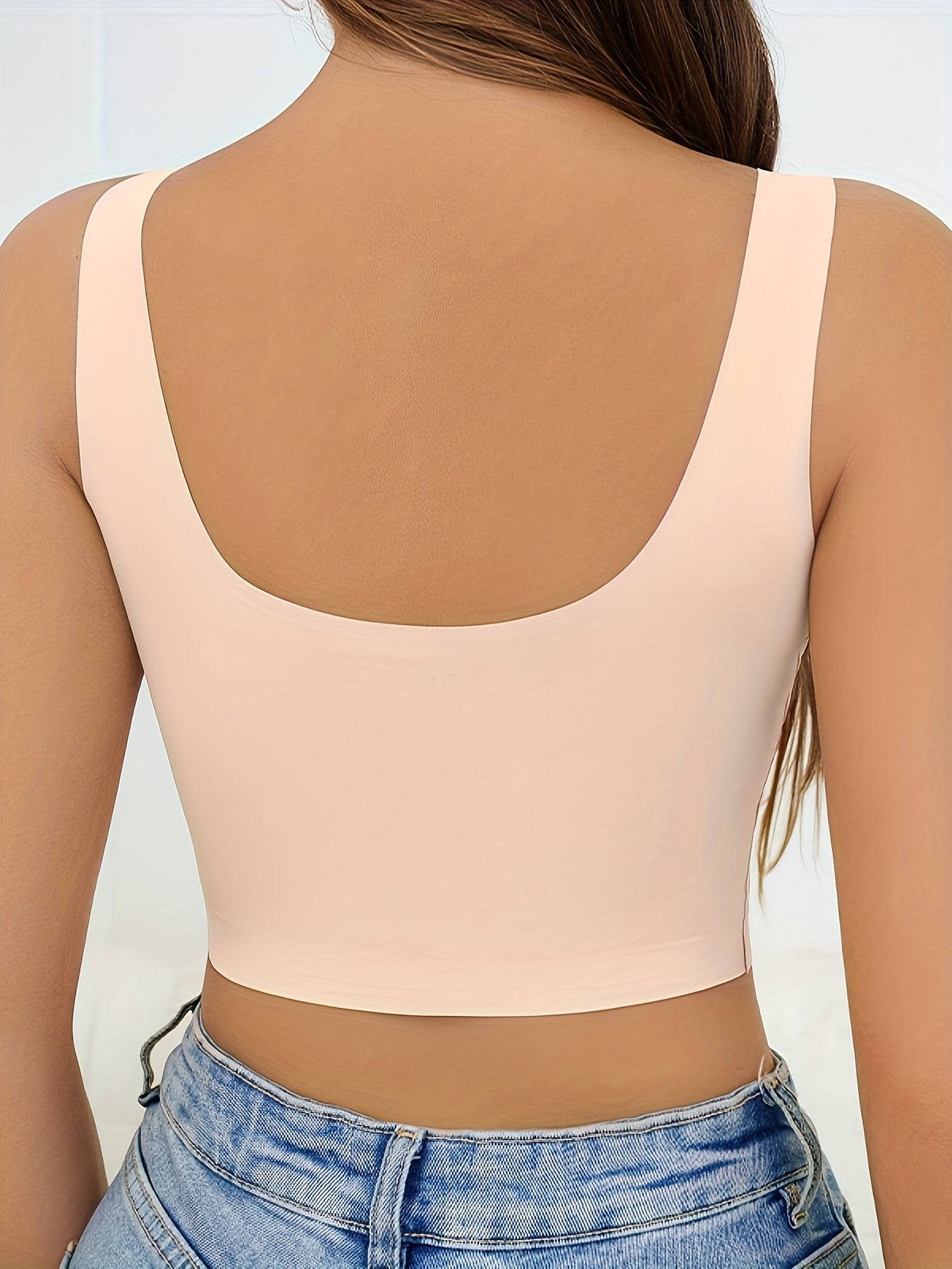 3pcs Seamless Solid Sports Bras Comfy Push Up Intimates Bra Women's Lingerie