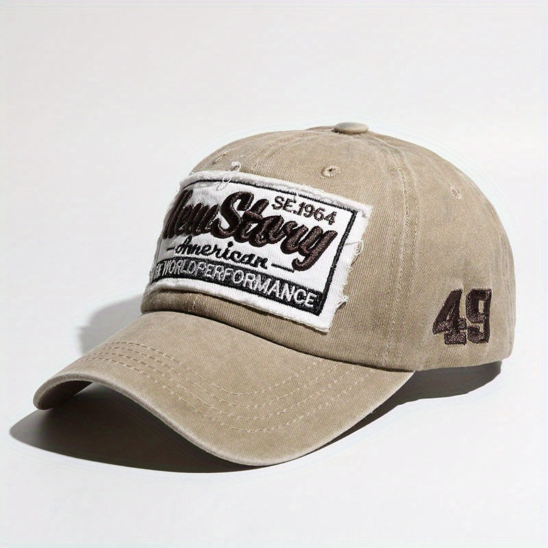 Stary Embroidery Baseball Cap Washed Distressed Patch Summer Sports Hat