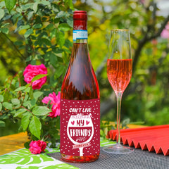 Galentine's & Waterproof Wine Bottle Labels Set of 10 Unique Glittered Stickers
