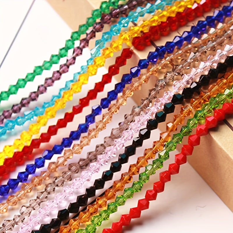 3mm Double Cone Crystal Rhombus Glass Beads DIY Bracelet Necklace Loose Beads
